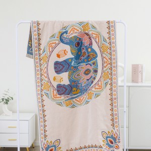 100% cotton four-layer oversized   bohemian  Jacquard bath towel luxury beach towel