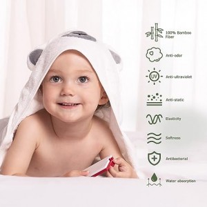 Bamboo Ultra Soft and Hypoallergenic Towels Absorbent Baby Hooded Bath Towel