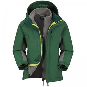 Waterproof Rain Jacket Hood Windproof Fleece Parka Winter Coat