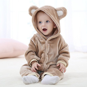 Children pajamas hooded flannel fleece snug-fig footless