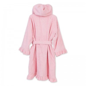 Kids Robe Turkish Cotton Hooded Bathrobe GOTS Certified Organic  for Girls
