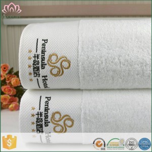 Hotel towel set luxury upscale hotel standards embroidered logo