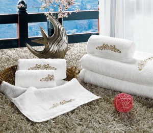 Hotel towel set luxury 100% cotton embroidered logo wholesale