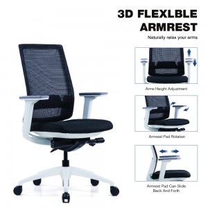 Ergonomiczne krzesło biurowe Vix z siateczkową tkaniną