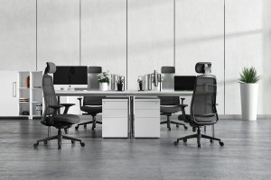 공장 도매 메쉬 작업 작업 조정 가능한 회전 사무실 의자 머리 받침 컴퓨터 사무실 의자