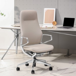 Cadeira de escritório chefe de couro cinza de alta qualidade