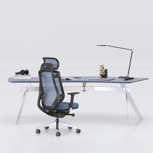 Cadeira de escritório ergonômica ajustável com giro traseiro alto