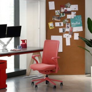 Nieuwe collectie ontwerp roze stof lendensteun ergonomische bureaustoel