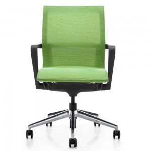 Cadeira de escritório ergonômica giratória com apoio de braço completo em malha