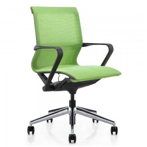 Cadeira de escritório ergonômica giratória com apoio de braço completo em malha