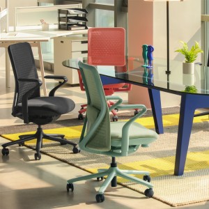 カラフルな 3D 生地ボック機構人間工学に基づいた回転オフィスチェア
