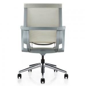 Cadeira de escritório de alta qualidade com base de alumínio polido com rodízios de PU Cadeira de escritório