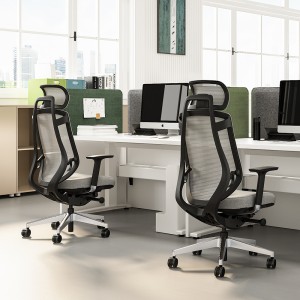 Chaise de bureau ergonomique réglable pivotante à dossier haut