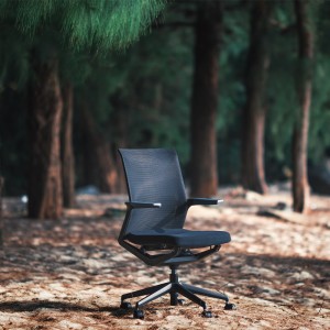 Ergonomiczne krzesło biurowe Naylo Mesh w kolorze czarnym z regulowanym podparciem lędźwiowym