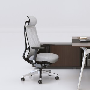 Chaise de bureau ergonomique réglable pivotante à dossier haut