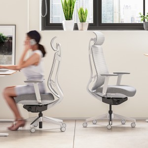 Krzesło biurowe w nowym stylu, ergonomiczne, z tkaniny, z siateczkowym oparciem