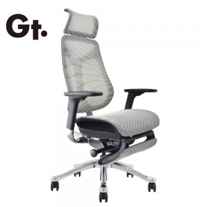 Cadeira de escritório ergonômica Imove Mesh com apoio para os pés cinza
