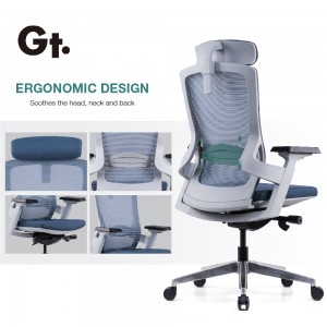 Cadeira de escritório de espuma viscoelástica com assento largo e design legal com encosto de cabeça ajustável