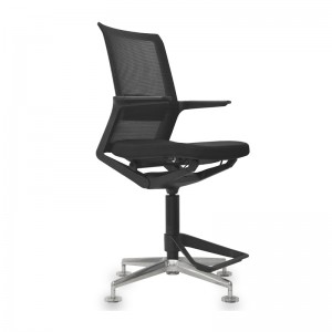 Fixed Arm Black Office Chair