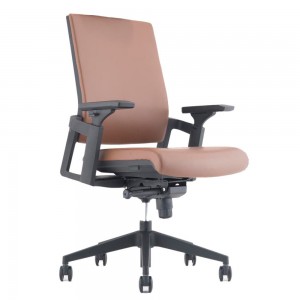 Skórzane krzesło biurowe Boss Swiel z niskim oparciem
