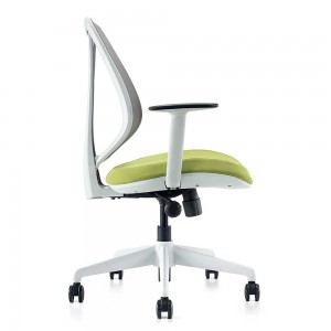 Obrotowe krzesło biurowe z szarą siatką