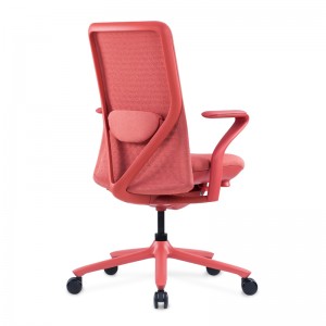 New Arrival Design Różowa tkanina Podparcie lędźwiowe Ergonomiczne krzesło biurowe
