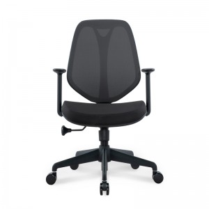 Ergonomiczne krzesło biurowe ze środkowym oparciem i stałym podłokietnikiem z PU