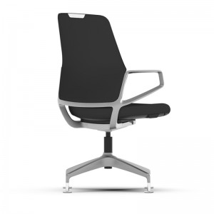 Czarne skórzane krzesło konferencyjne bez kółek