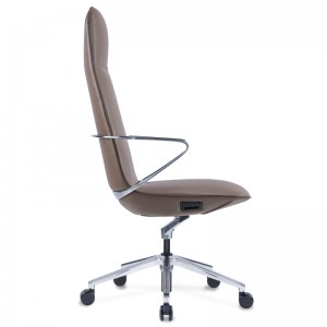 Černá kožená židle Foshan Furniture High-Back