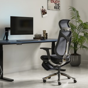 Furniture Manufacture Height Adjustable Boss Computer Executive Full Mesh Ergonomic Office Chair With Footrest
