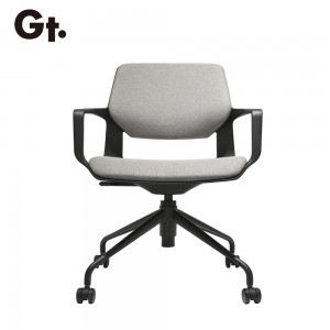 Konferenzraumstühle aus grauem Stoff mit schwarzem Rahmen