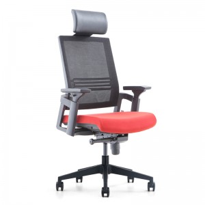 Chaise de bureau confortable avec appui-tête en cuir