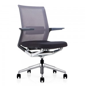 Sedia ergonomica per sala riunioni da ufficio completamente nera