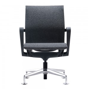 Krzesło biurowe konferencyjne Prov-1 z czarnej tkaniny