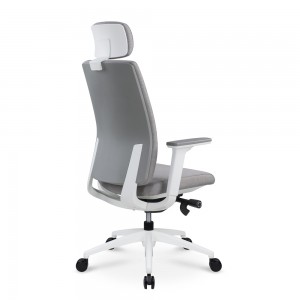 Goodtone Luksusowe krzesło biurowe z szarej tkaniny