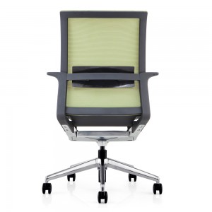 Obrotowe krzesło biurowe dla personelu z siatkowym środkowym oparciem i stałym podłokietnikiem