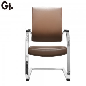 Metalowe krzesło konferencyjne dla gości ze skóry w kształcie kokardki