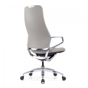 Chaise de bureau de salle de conférence de réunion en cuir blanc