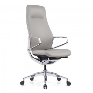 Chaise de bureau de salle de conférence de réunion en cuir blanc