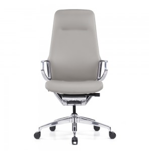Chaise de bureau Boss Manager en cuir gris haut de gamme