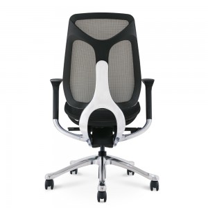 Eleganckie, białe, ergonomiczne krzesło biurowe CEO Executive