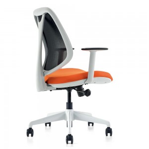 Małe, proste, siatkowe biurko obrotowe, krzesło konferencyjne