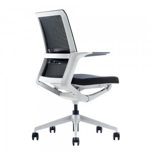 Zwart-witte stijlvolle flexibele ergonomische stalen bureaustoel