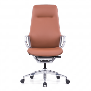 Cadeira de escritório de mesa ergonômica com mecanismo de inclinação executiva de couro completo traseiro alto