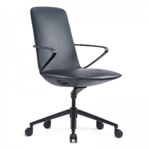 Cadeira de escritório giratória ergonômica completa Leahter para negócios executivos para gerente chefe