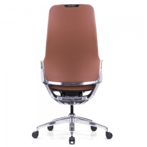 Sedia da ufficio ergonomica da scrivania con meccanismo di inclinazione direzionale con schienale alto, interamente in pelle