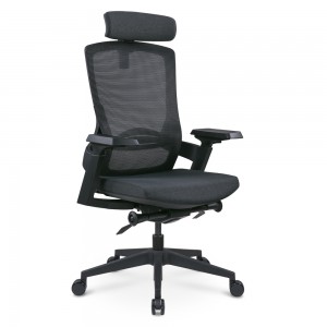 Hurtownia mebli Regulacja podparcia lędźwiowego Czarne, wytrzymałe, ergonomiczne krzesło biurowe