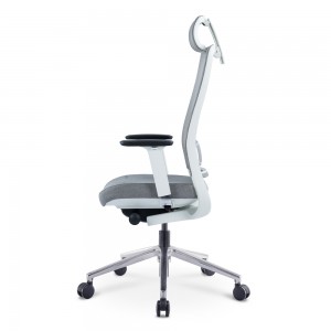 Grey Ergonomic Mesh Office Chair With Headrest