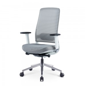 Sedia da ufficio moderna per computer con schienale medio e grigio