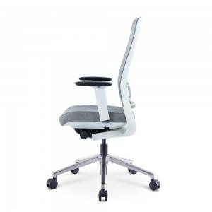 Cadeira de escritório moderna para tarefas de computador cinza com parte traseira média